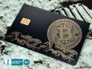Bitcoin to the moon metal debit card design