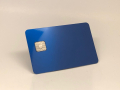 anodized blue metal credit card