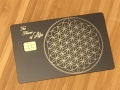 sacred geometry metal card matte black