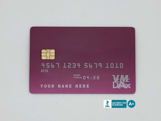 Standard Pink Metal Cards - Custom Metal Credit Cards