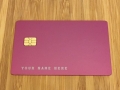 Pink metal credit card with name