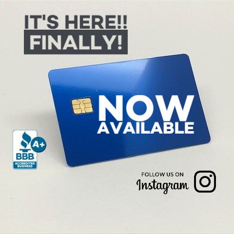 New Custom Metal Credit Card - Anodized Blue