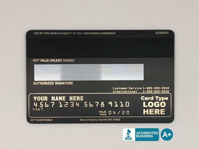 Matte Black Template 1 Custom Metal Credit Cards