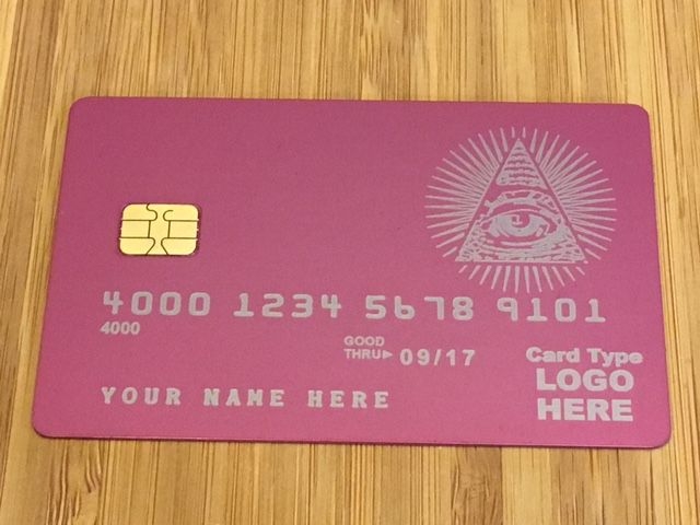 Custom Engraved Pink Metal Cards