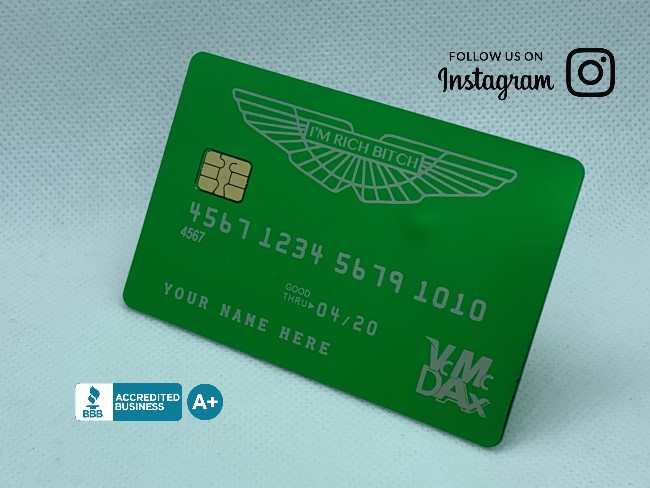 Custom Anodized Green Metal Credit Cards