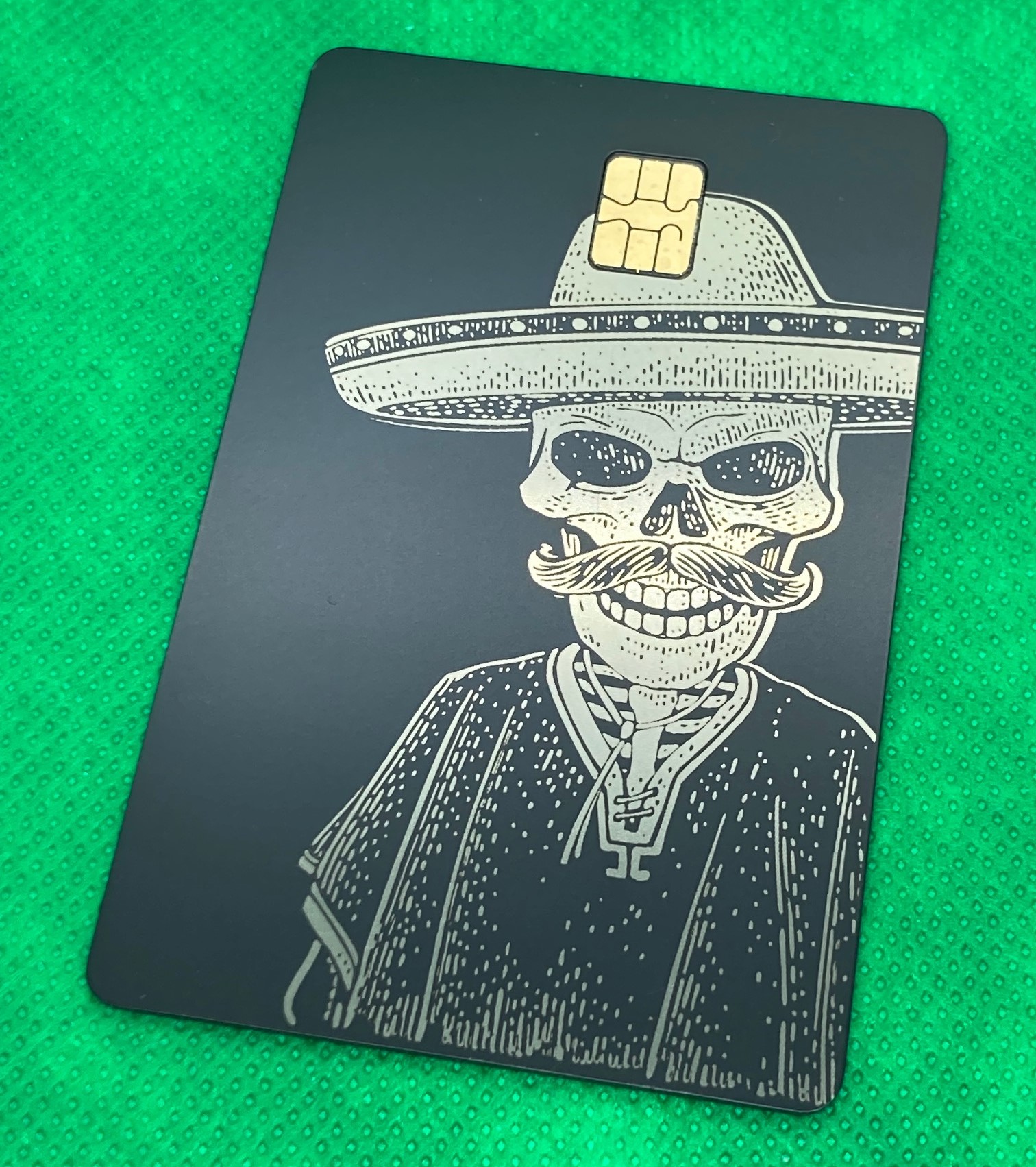 Viva La Muerte Metal Card Design (matte black) 