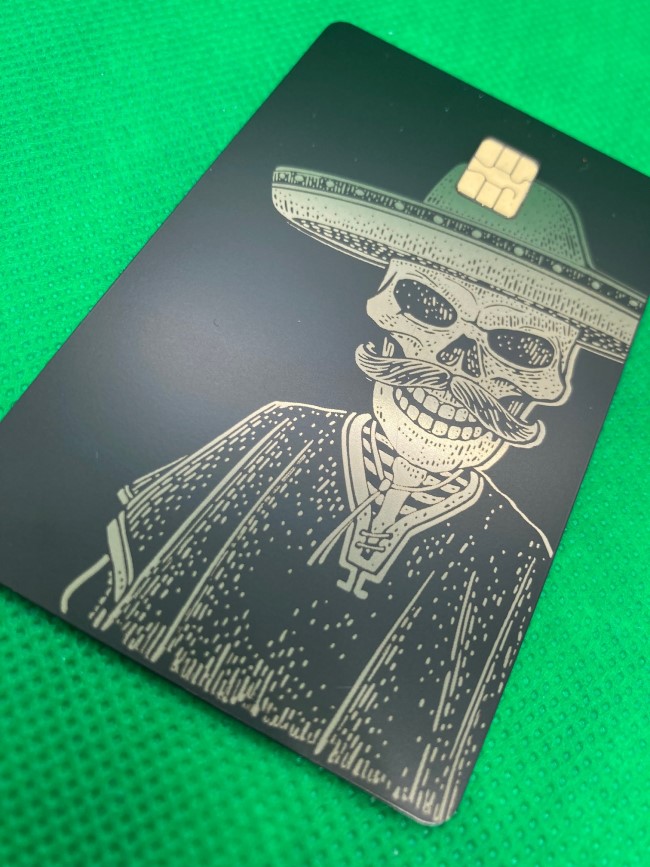 Viva La Muerte Metal Card Design (matte black) 