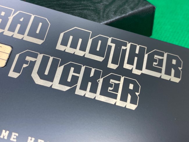 Bad Mother Fucker Card  (matte-black)