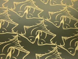 M.C. Escher Bird Fish Tribute Card (matte-black)