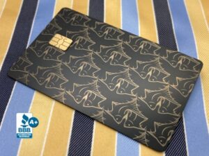 M.C. Escher Bird Fish Tribute Card (matte-black)