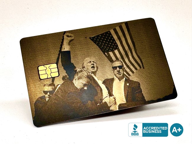 Donald Trump Assassination Attempt Fight Metal Card Design (matte-black)