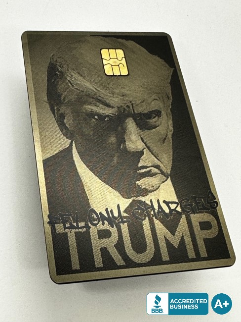 Trump "Mug shot" Metal Credit Card Design (matte-black)