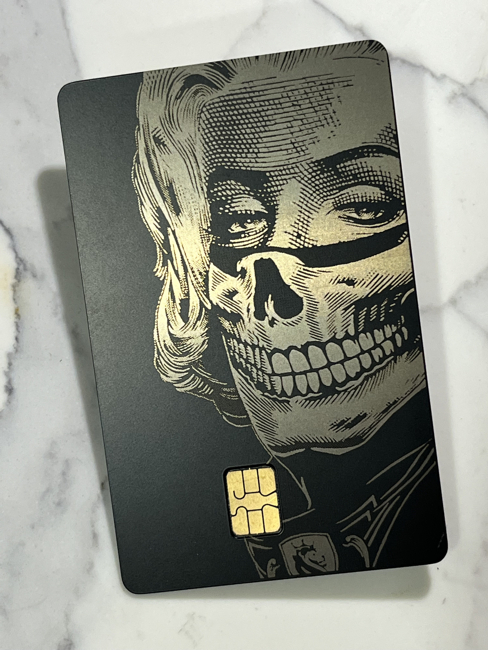 Tribute to Marilyn M. Metal Card Design (matte-black)