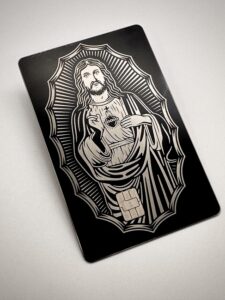 Christ Is King Metal Card Design (matte-black)