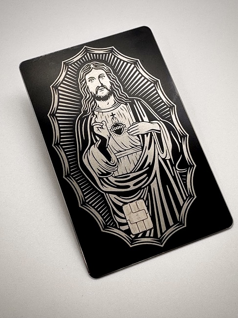 Christ Is King Metal Card Design (matte-black)