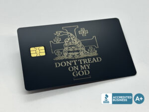 "Don't Tread On My God" Metal Card Design (matte-black)