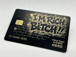 "I'm Rich Bitch" metal card design (matte-black)
