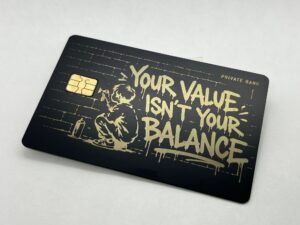 Tribute to Banksy Metal Card Design (matte-black)